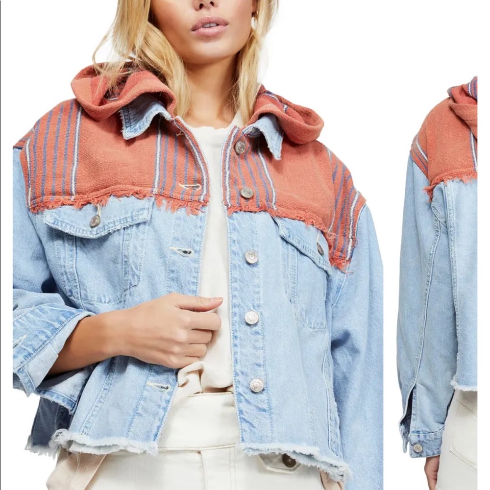 free people baja hooded denim jacket